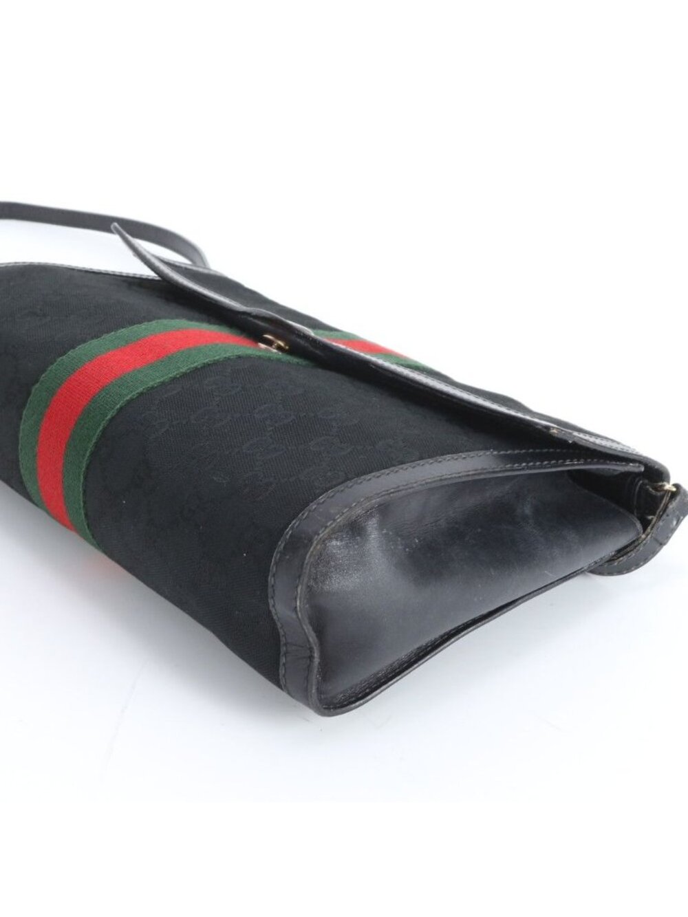 Gucci Vintage GG Canvas Sherry Line Leather Shoulder Bag Crossbody - Picture 6 of 10